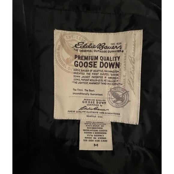 Eddie Bauer Premium Goose Women's Black Coat Jacket Size Medium - Picture 3 of 3